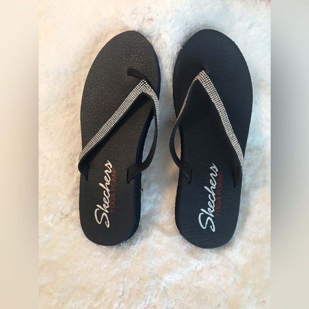 Sketchers. Blue glitzy sandals. Size 9